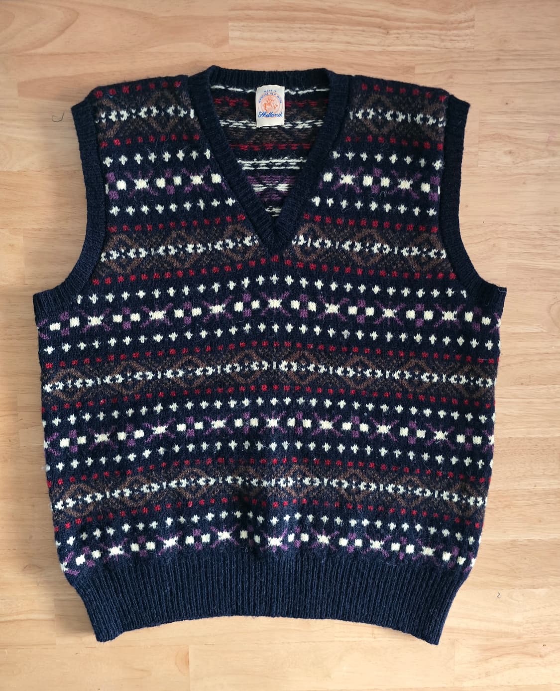 made in 셔틀랜드 핸드니트 페어아일 울 베스트 상품이미지1