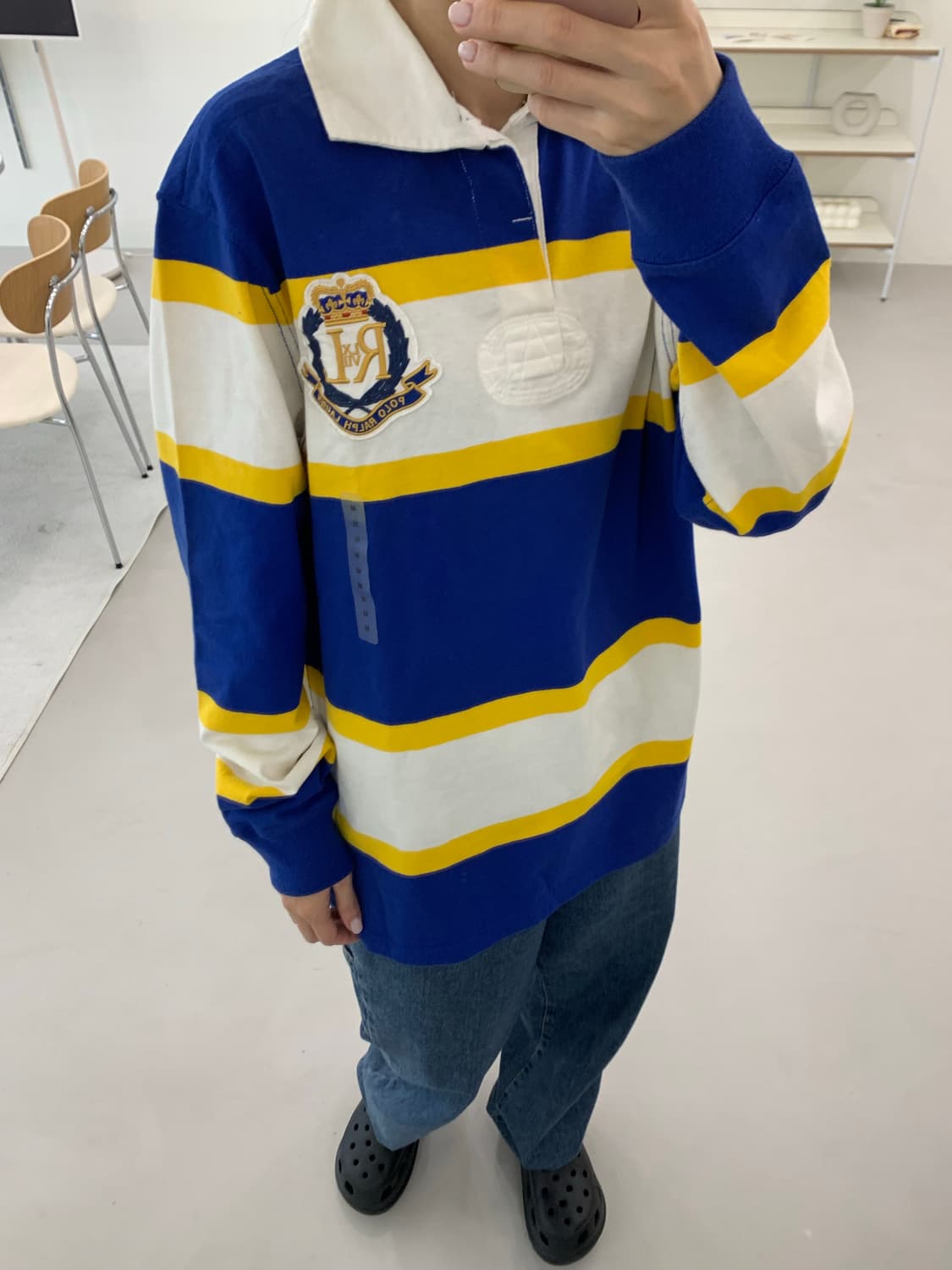 폴로 랄프로렌 스트라이프 럭비 카라티 M 상품이미지6