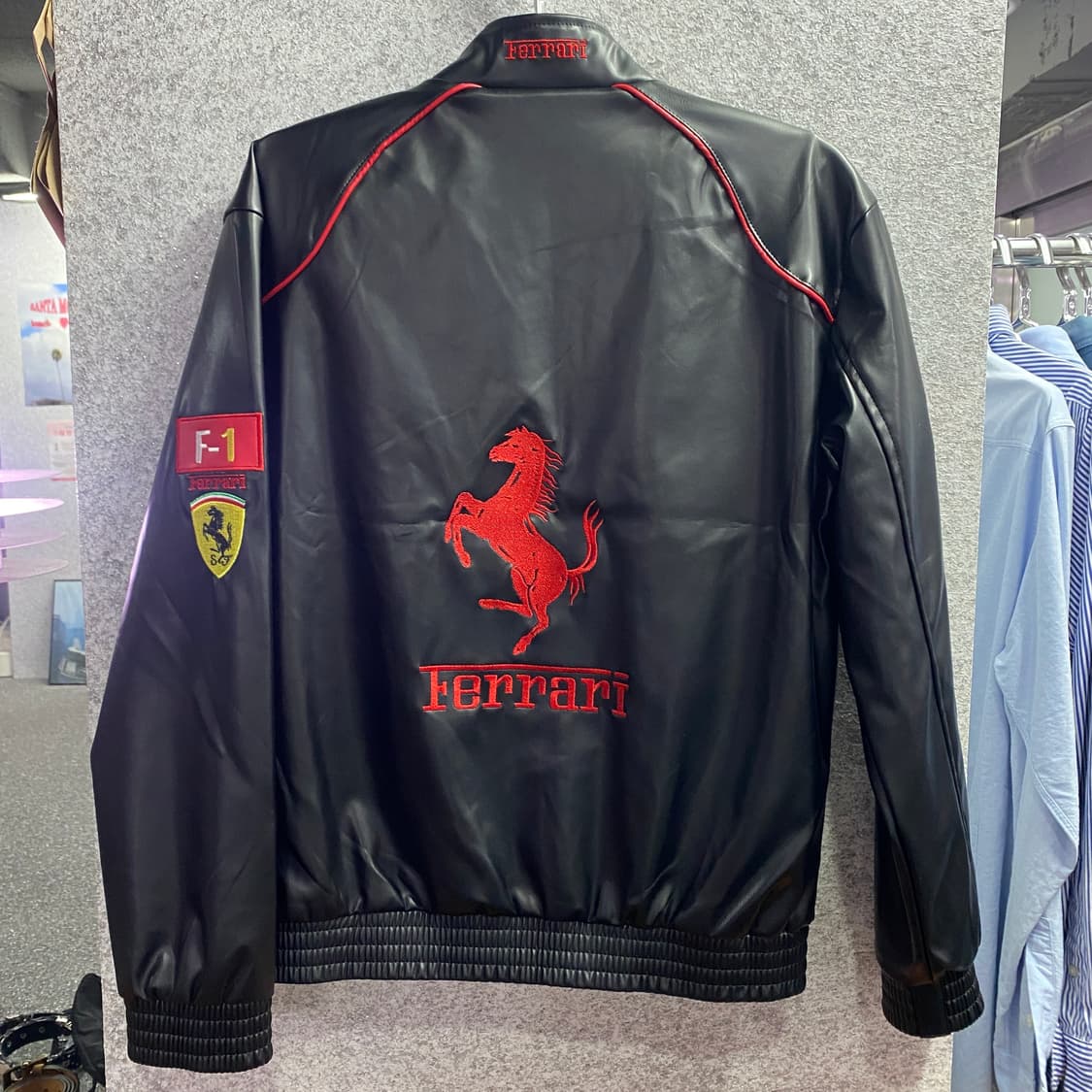 페라리 F1 자수로고 레드 레더자켓 B3700 상품이미지6