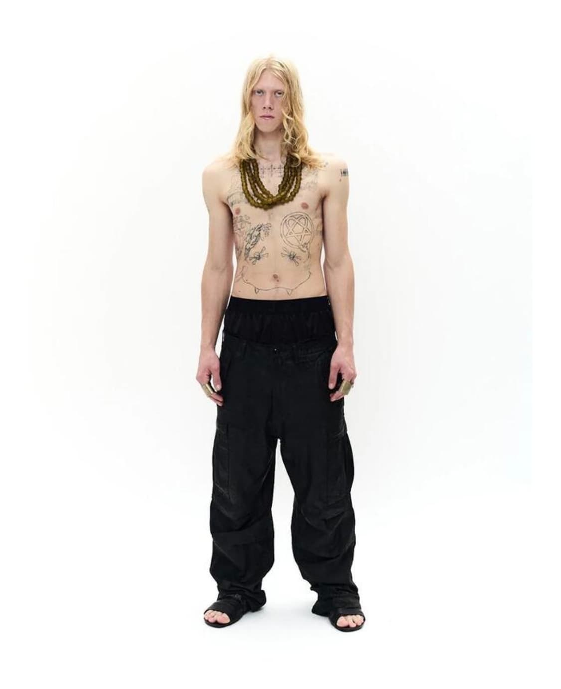 (M) pln 오일스킨 카고 팬츠 상품이미지5