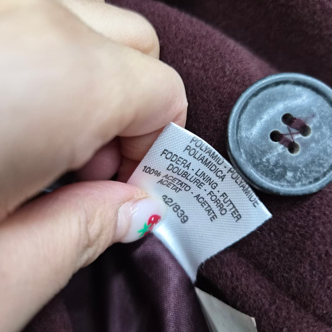 막스엔코 버건디 울 코트 여성 S 상품이미지8