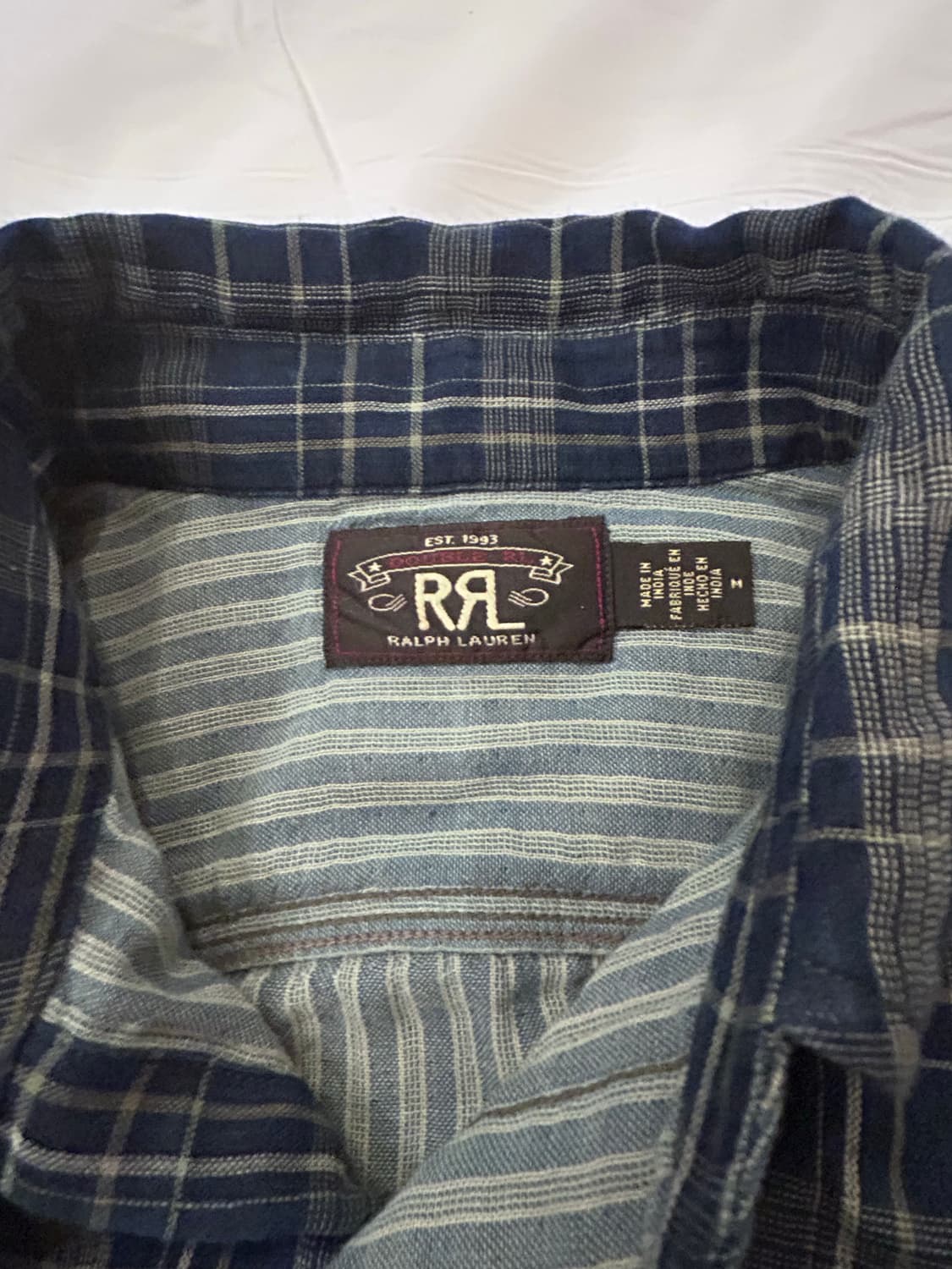 RRL 인디고 스트라이프 더블페이스 체크 셔츠 M 상품이미지2
