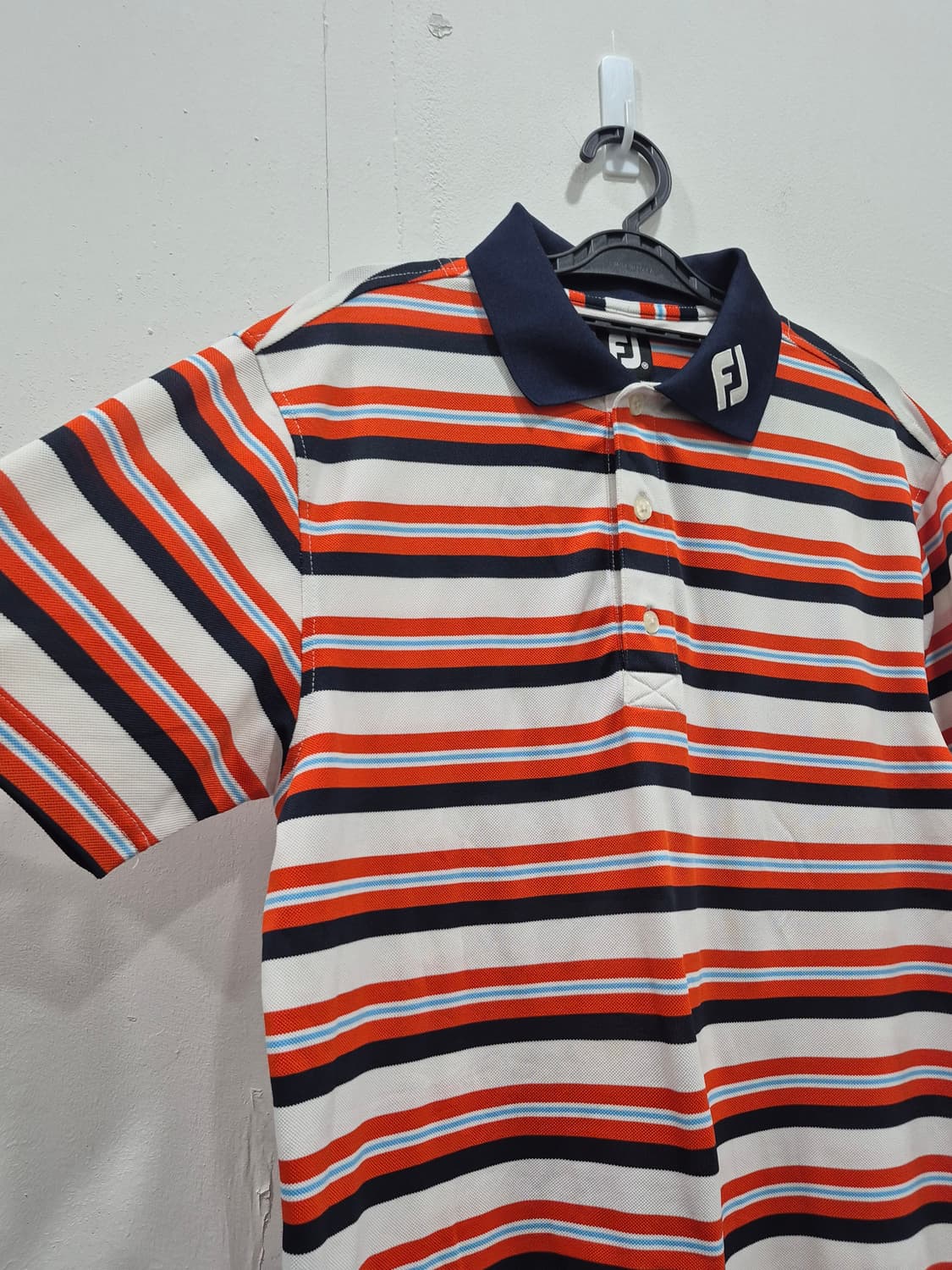 FJ 풋조이 골프 기능성 스트라이프 반팔 카라티 남성 M 상품이미지4