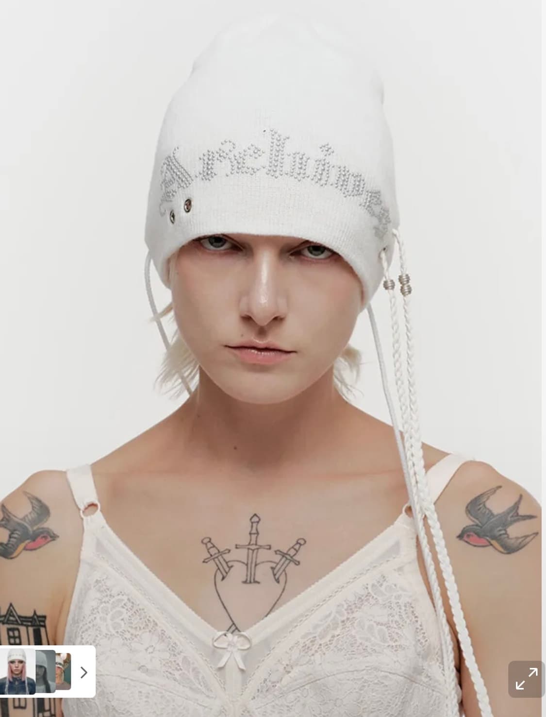 2000아카이브스 스터드 비니 (아이보리) 25FW 상품이미지1