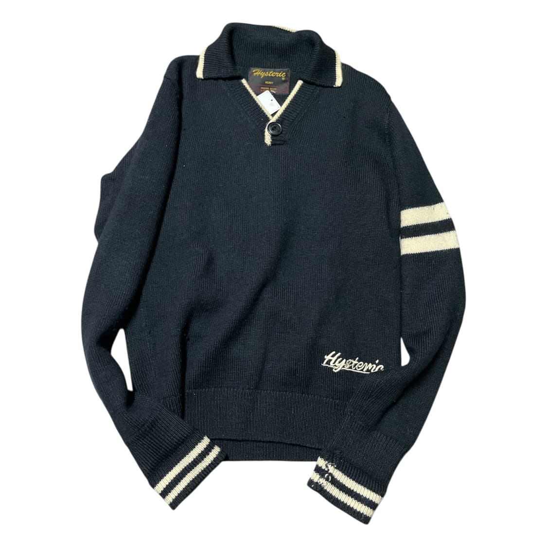 히스테릭 글래머 원버튼 레터링 니트 상품이미지1