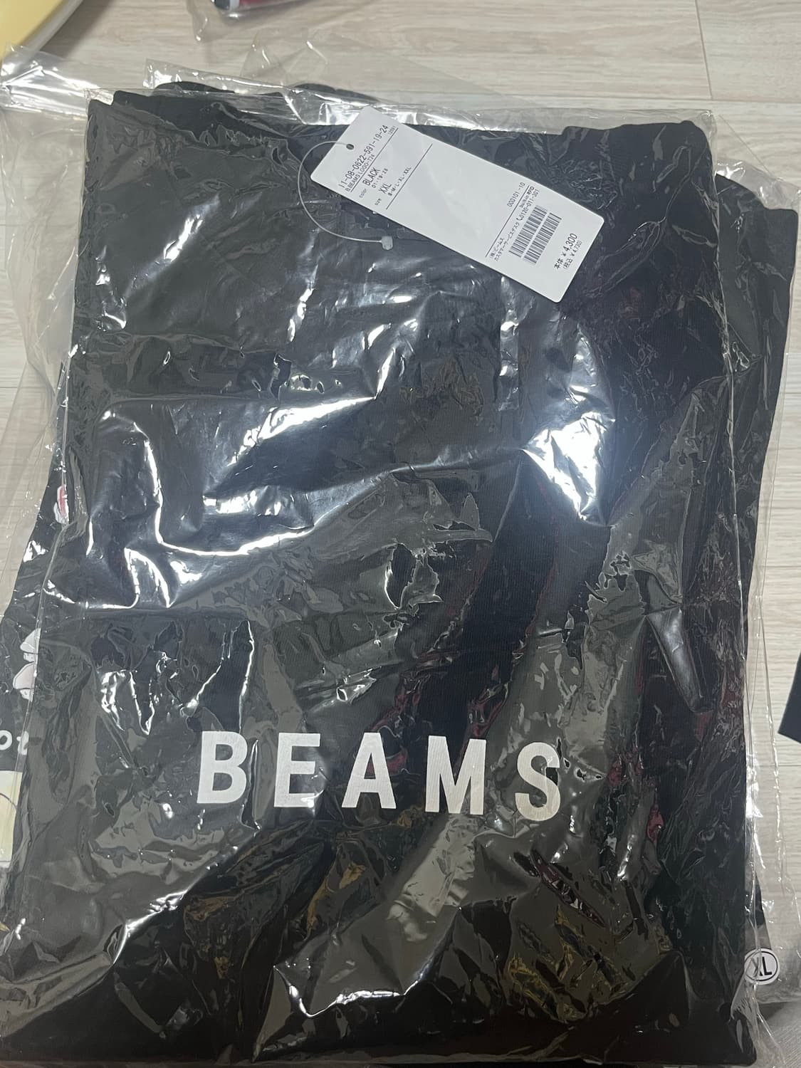 새상품) 빔즈 기본로고 반팔 블랙 XXL 상품이미지1