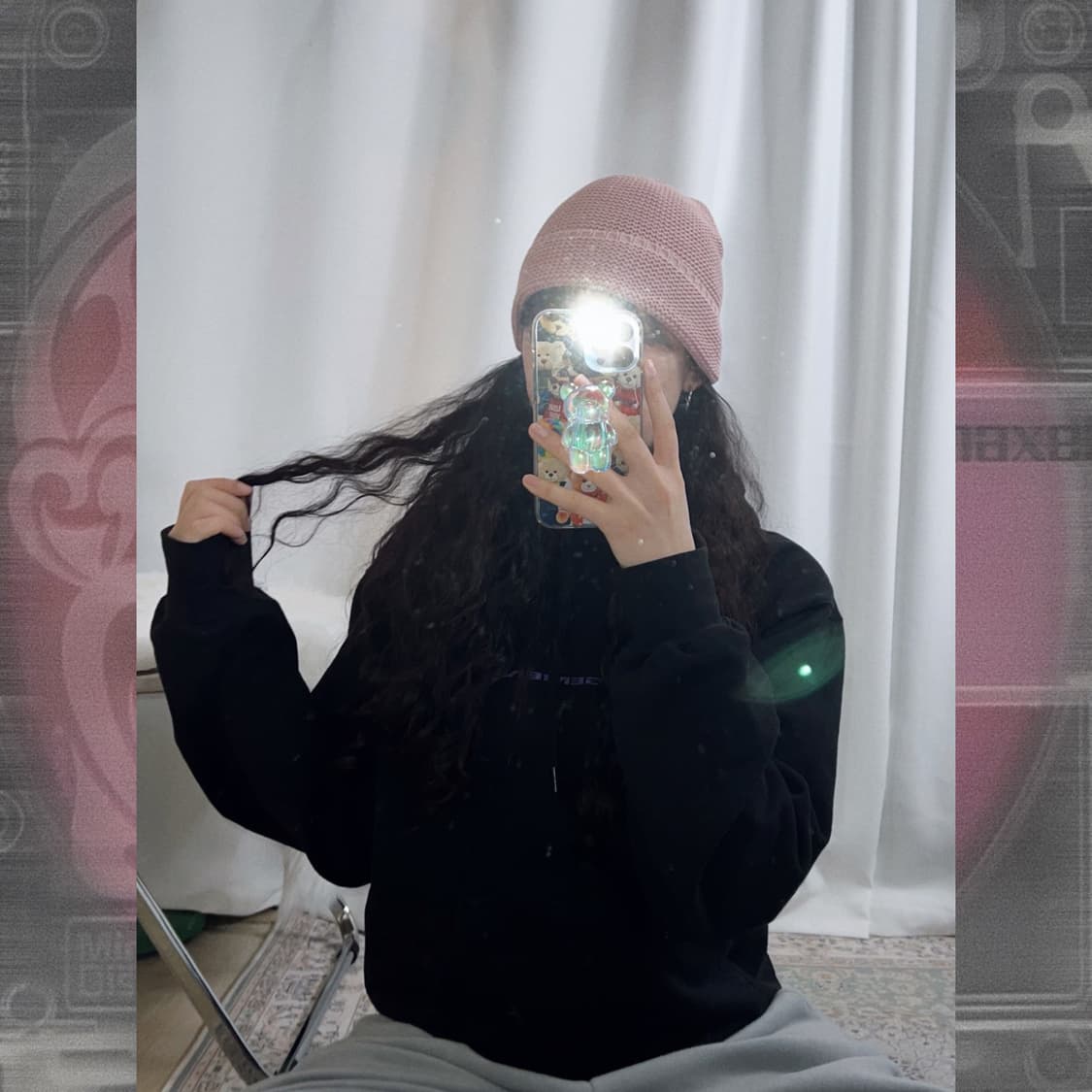 핑크 니트 비니 상품이미지4