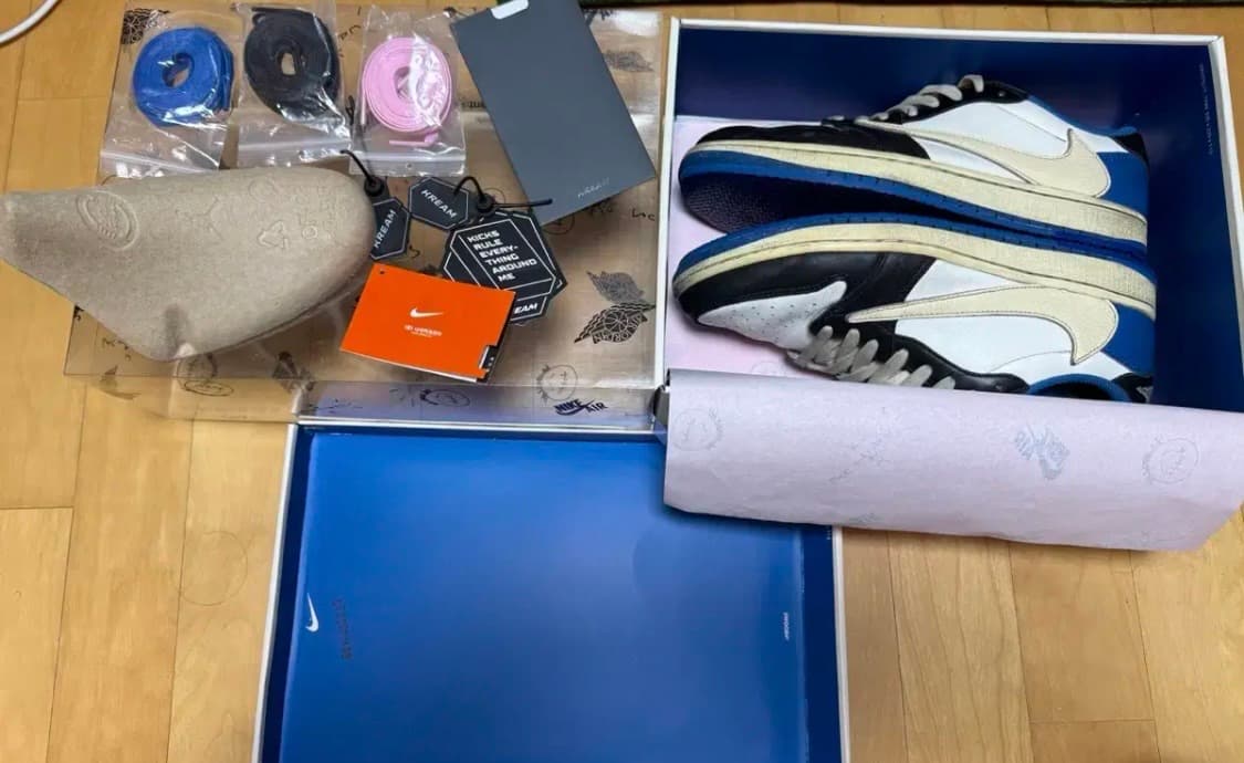 트래비스 스캇 프라그먼트 조던1 로우 \사용감 있음 275 상품이미지2