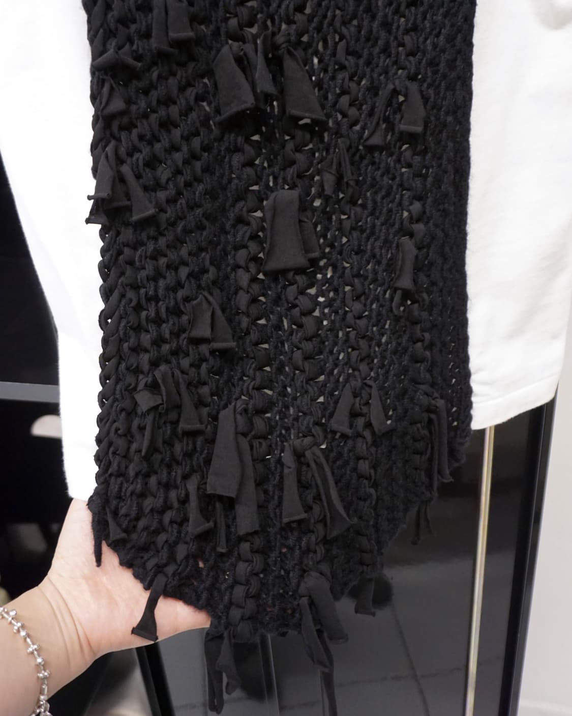 Y’s t-shirt with black knit panel 상품이미지4