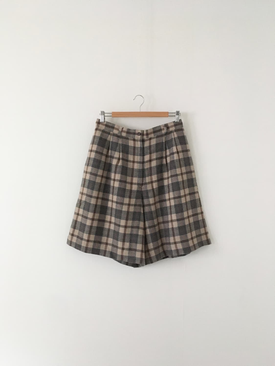 beige check half pants 상품이미지1