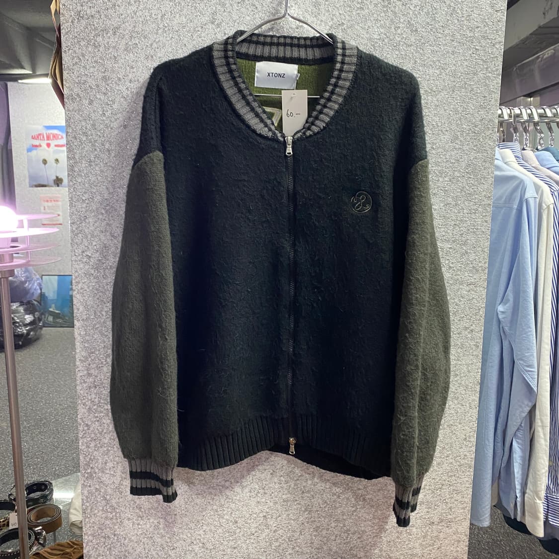 엑스톤즈 투톤 퍼피 투웨이 니트집업 B3522 상품이미지2