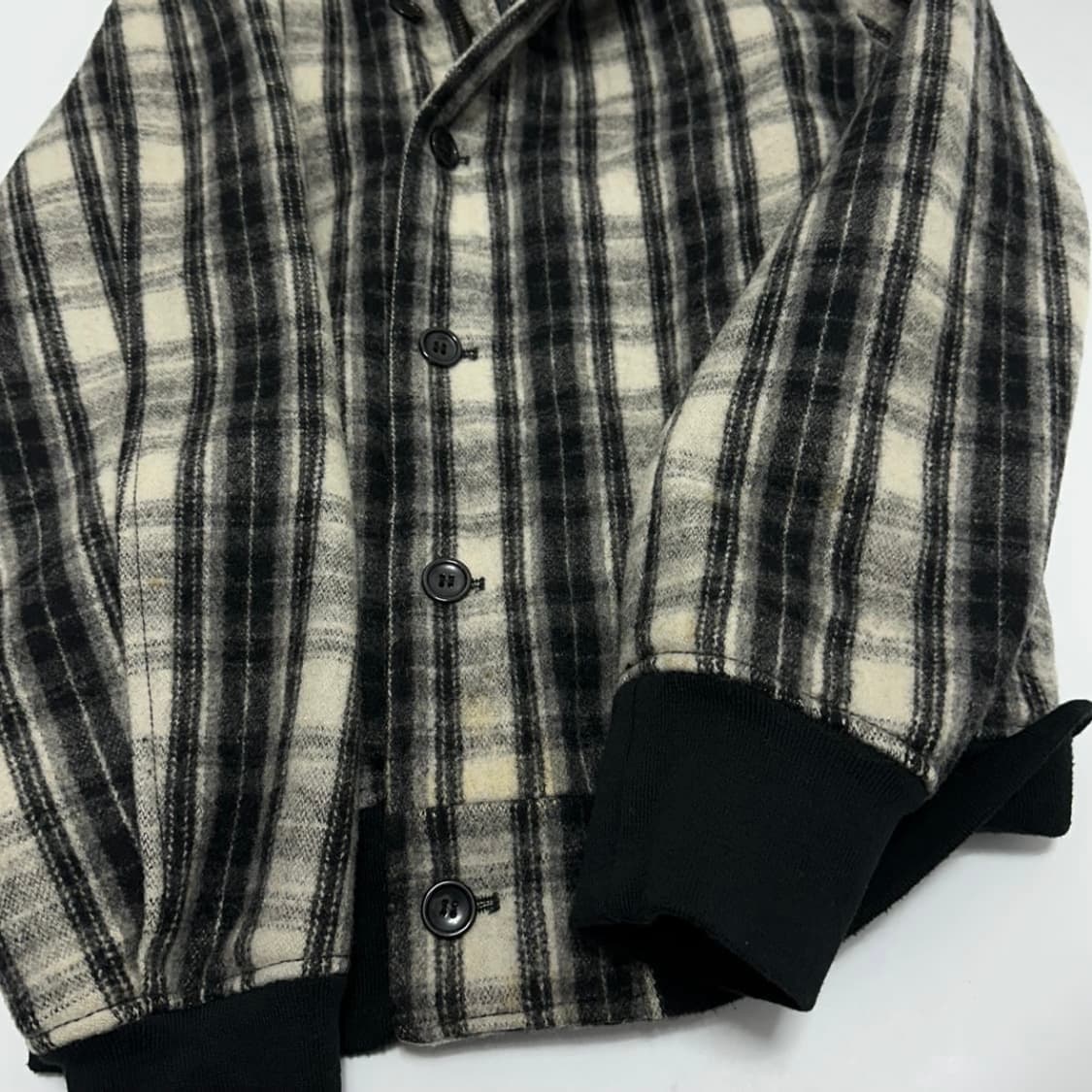 corisco 멜톤 울 체크 후드 자켓 상품이미지5