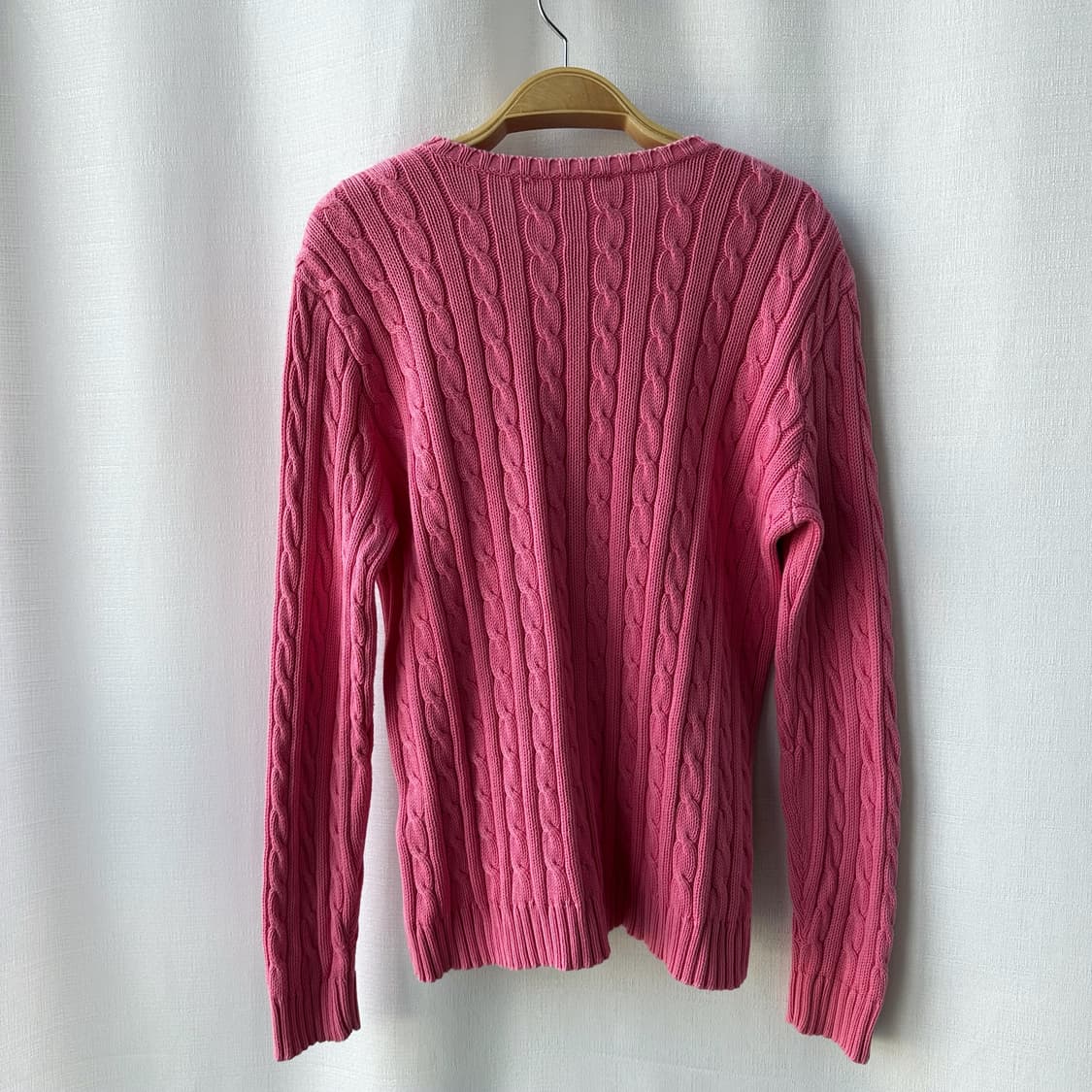 랄프로렌 스포츠 케이블 니트 코튼 스웨터 핑크 M 상품이미지6