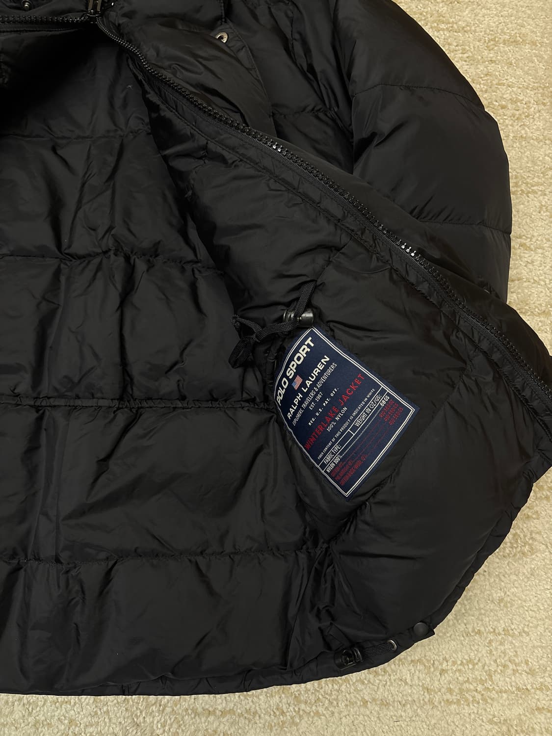 [M] 90s 폴로스포츠 덕다운 푸퍼 블랙 패딩 자켓 상품이미지3