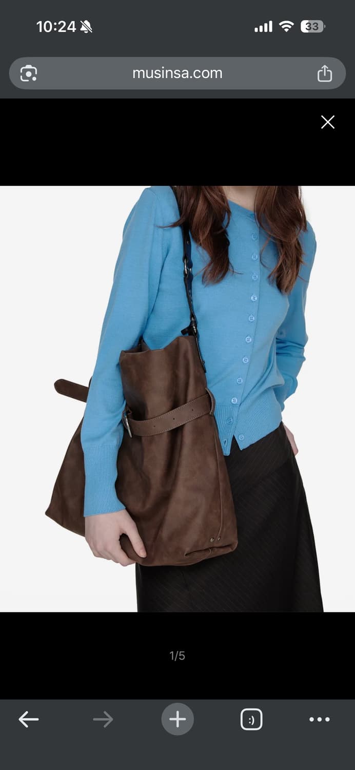 썬번프로젝트 Rivet Belted Big Bag (BROWN) 상품이미지1