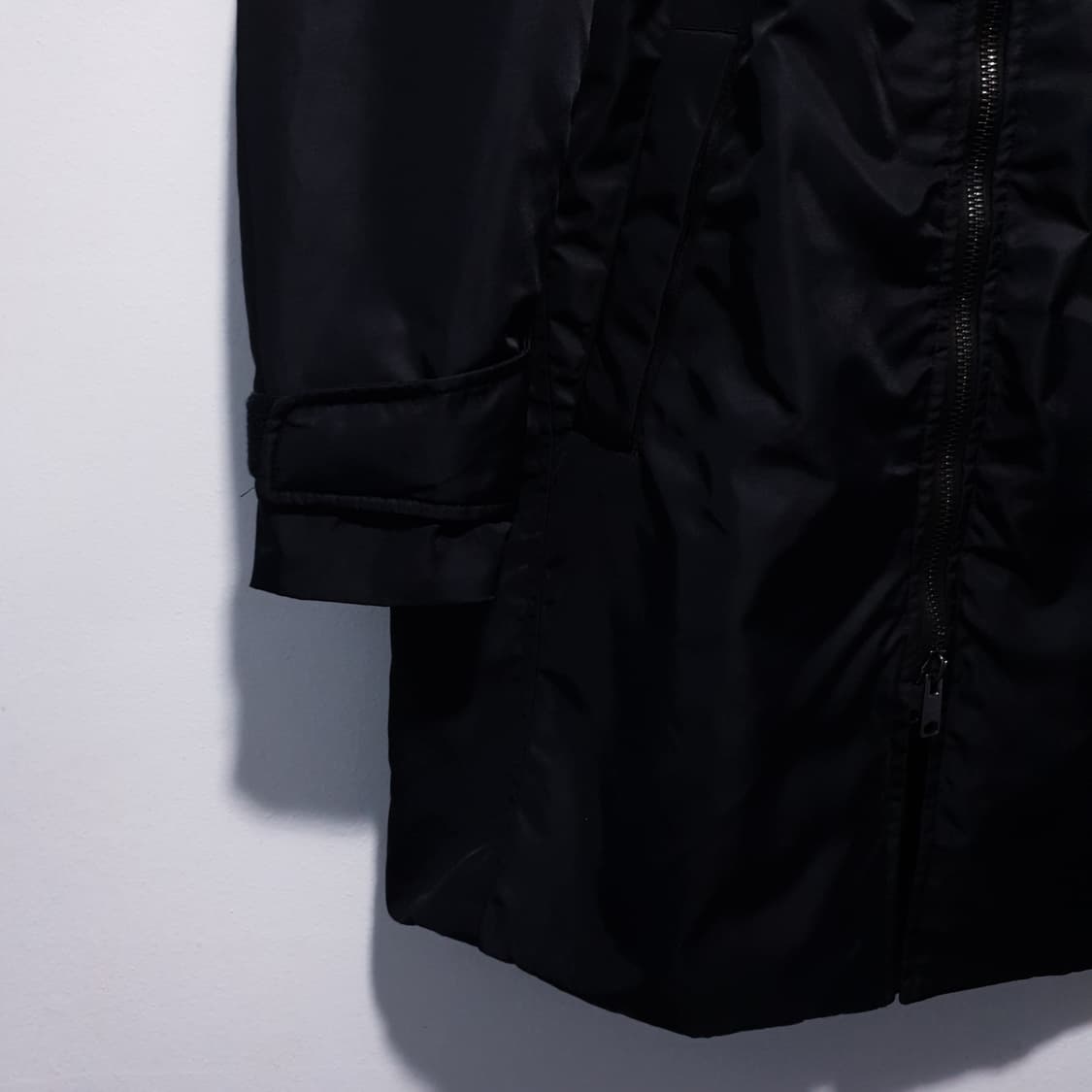 실측 XL) 올세인츠 MA-1 더블지퍼 쿠디 파카 점퍼 롱파카 블랙 상품이미지4