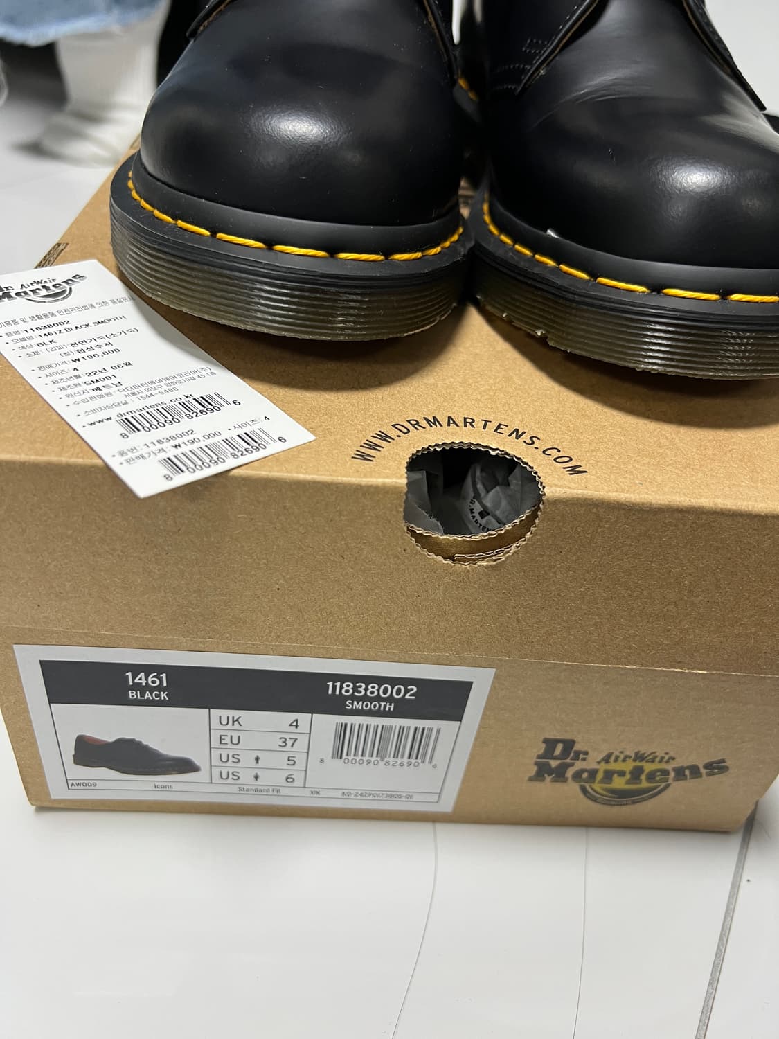 닥터마틴 1461 스무스 3홀 블랙 UK4 230~235 상품이미지2