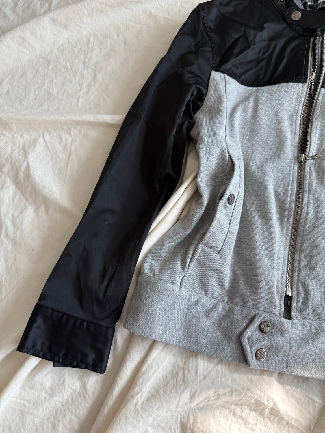 무채색 y2k 락시크 레이어드 후드 집업  상품이미지2