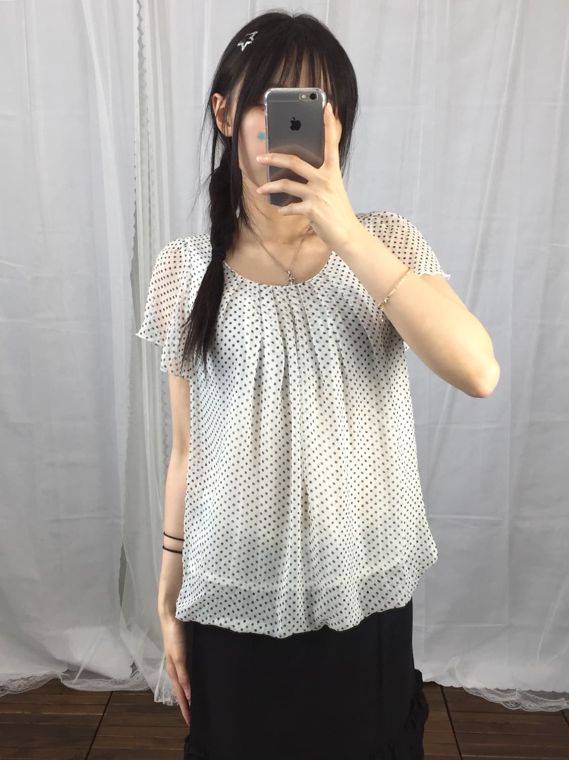Jpn Dot Sheer Blouse 상품이미지1