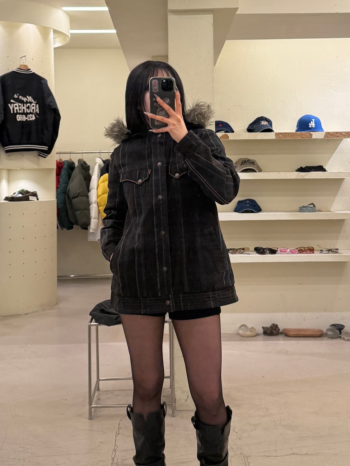 리바이스 퍼후드 스트라이프 데님 자켓 U979 상품이미지1