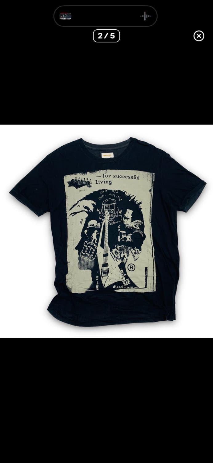 디젤 펑키 시그니처 아트 다크 반팔 티셔츠 상품이미지1