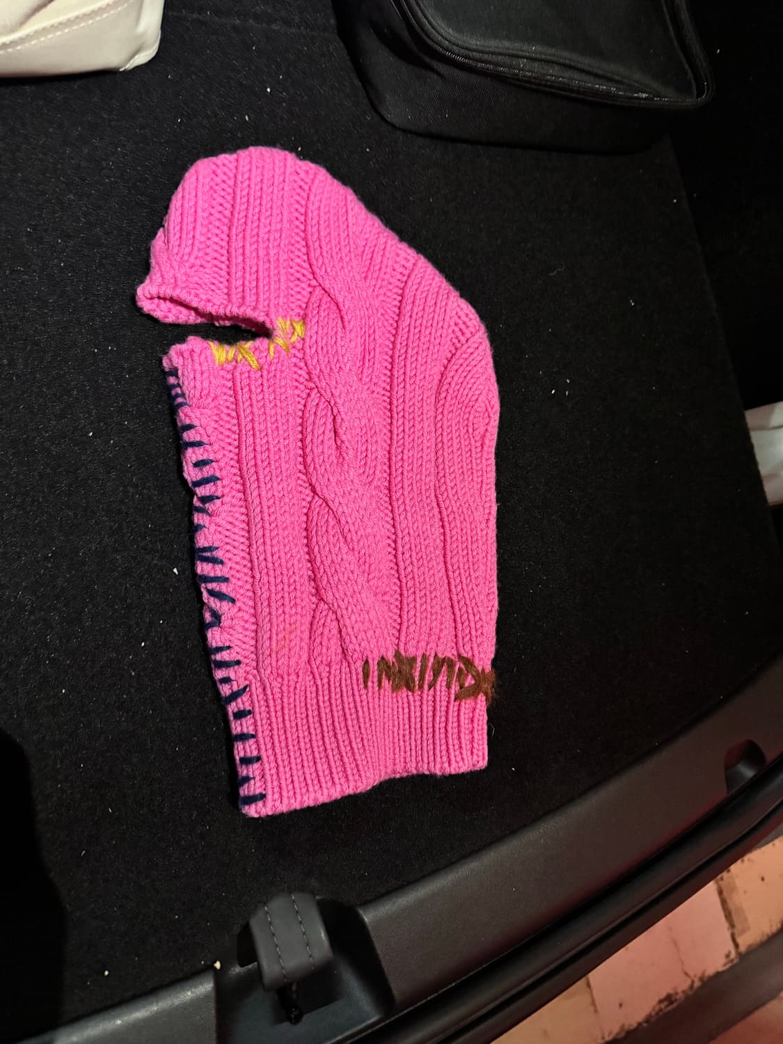 마르니 케이블 니트 후드 바라클라바 핑크 L 상품이미지5