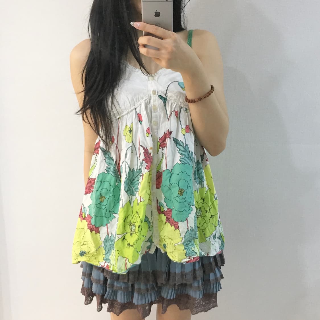 cheeno  사와코 하구미 벌룬 플라워 슬리브리스 상품이미지2