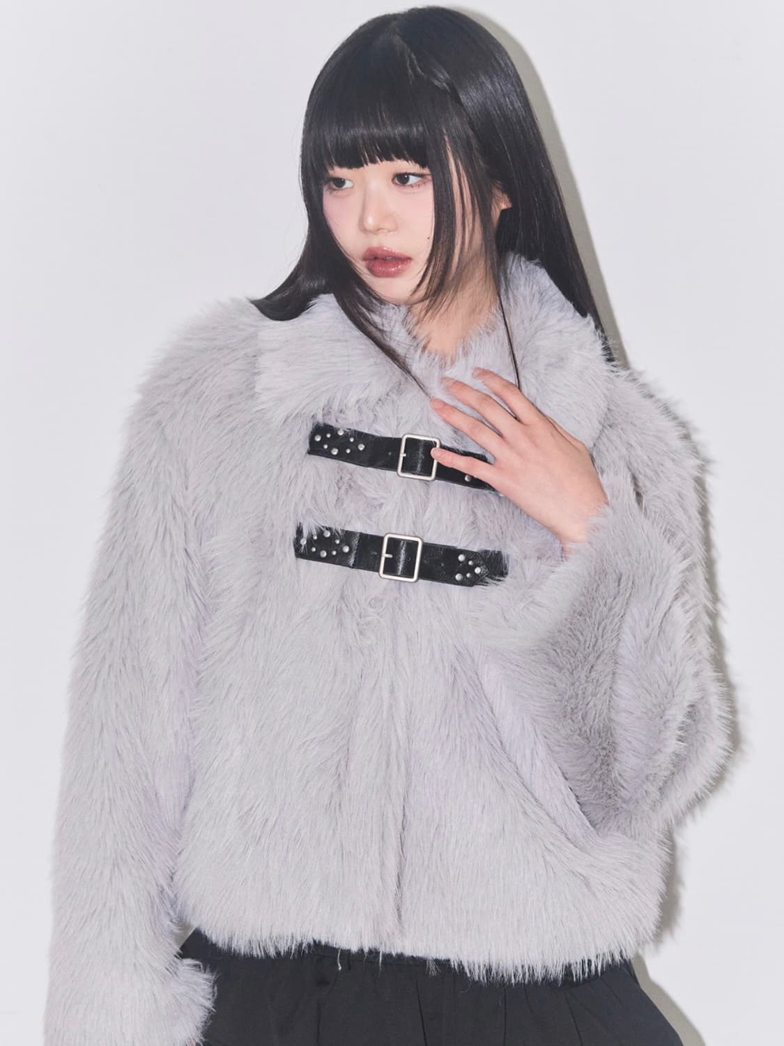 (텍 O, 새상품) 일리고 퍼피 숏 퍼자켓 그레이 상품이미지1