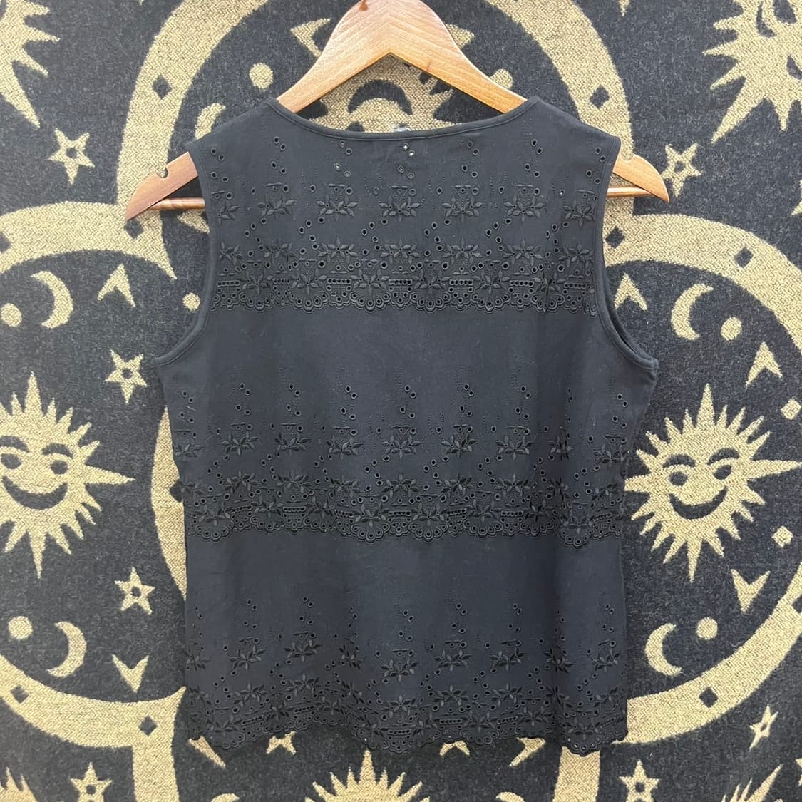 빈티지 오리엔탈 펀칭 플라워 고스 모리 슬리브리스 나시 K0094 상품이미지4