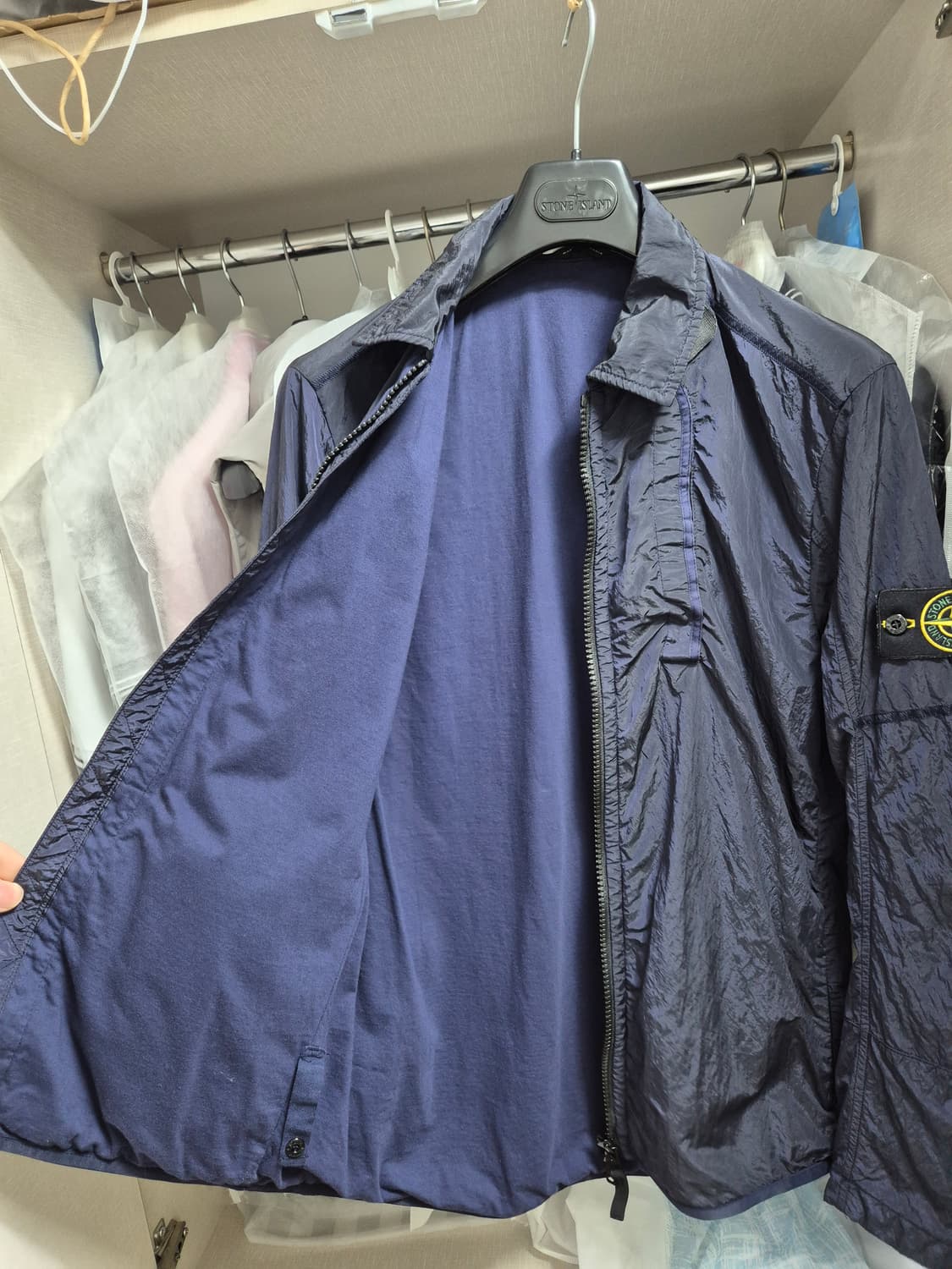 새상품급 95-M 스톤아일랜드 메탈나일론 오버셔츠 자켓 상품이미지7