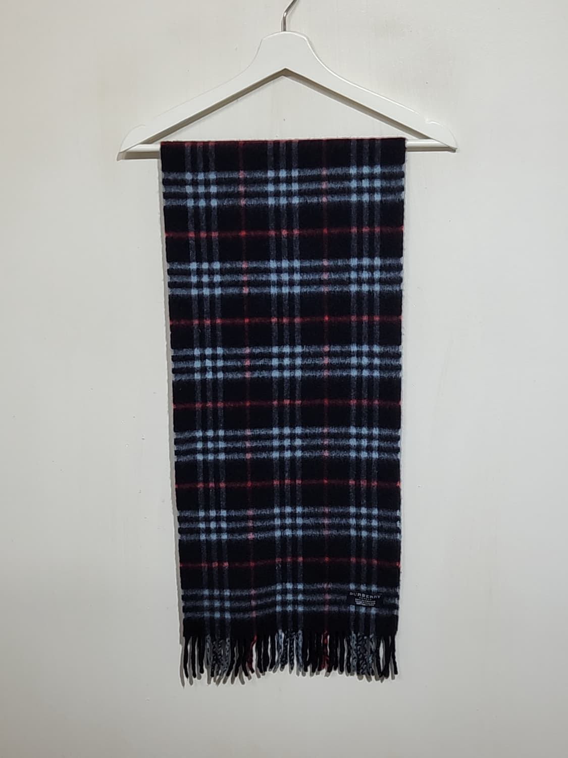 (정품) 버버리 캐시미어 목도리 네이비 체크 머플러  상품이미지1