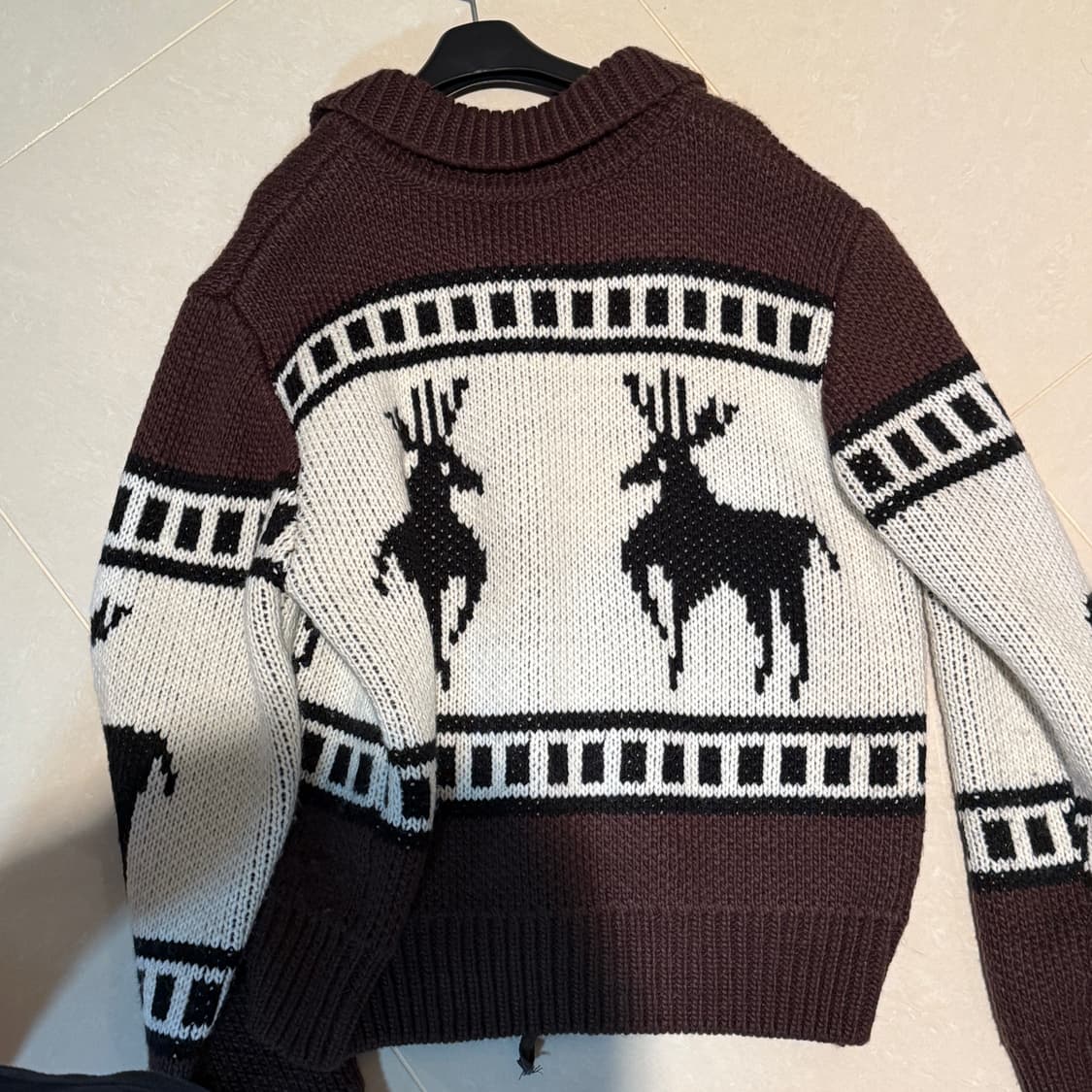 파르티멘토 코위찬 니트 집업 가디건 브라운 상품이미지3