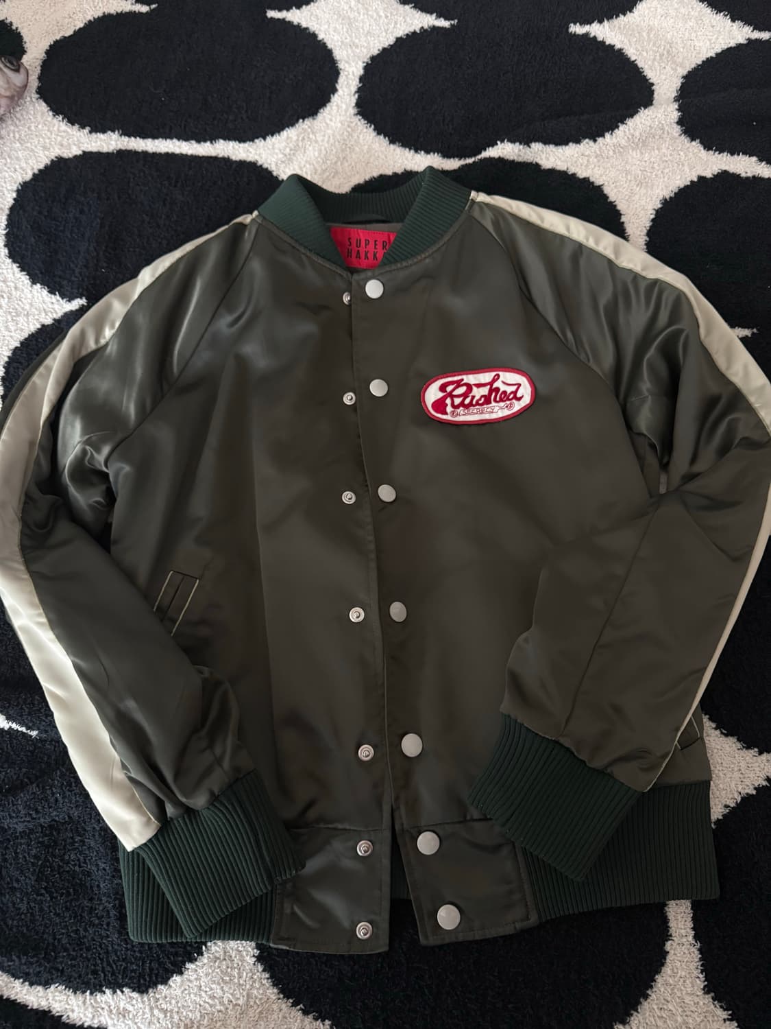 슈퍼학카 바시티 재킷 올리브색상 상품이미지1