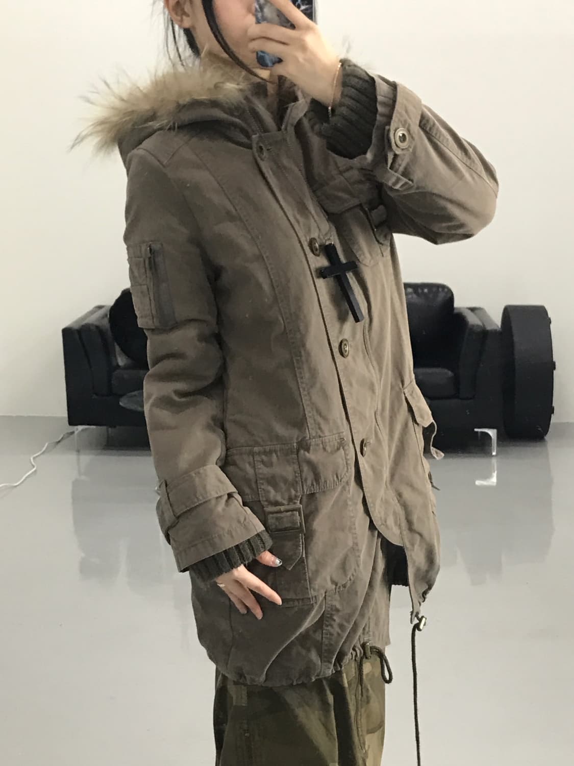La Cream Khaki Military jacket 상품이미지4