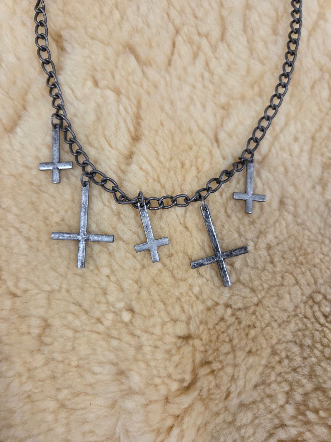 빈티지 핫토픽 역십자가 체인 목걸이 상품이미지2