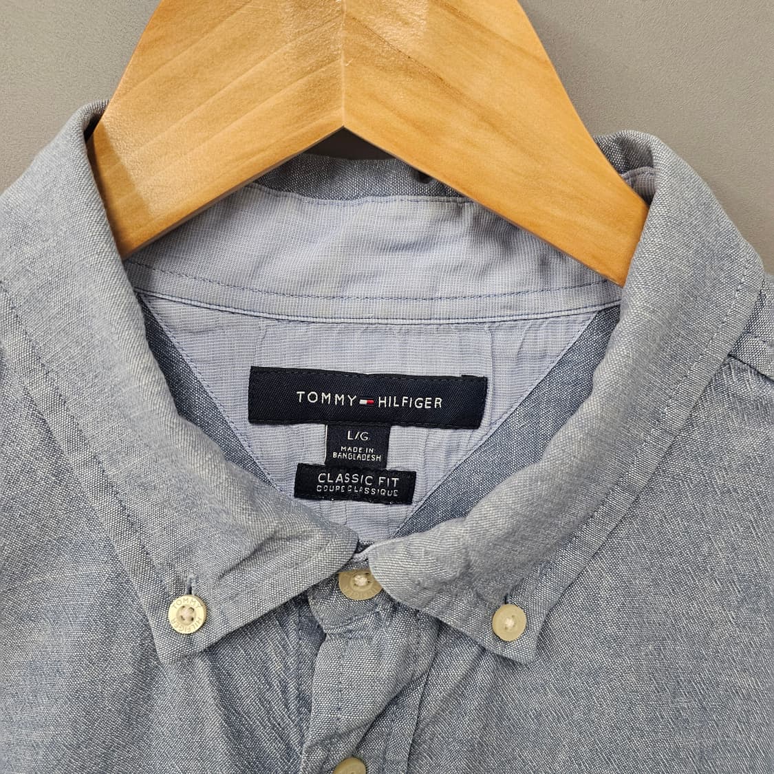 타미힐피거 라이트블루 코튼 반팔 셔츠 상품이미지4