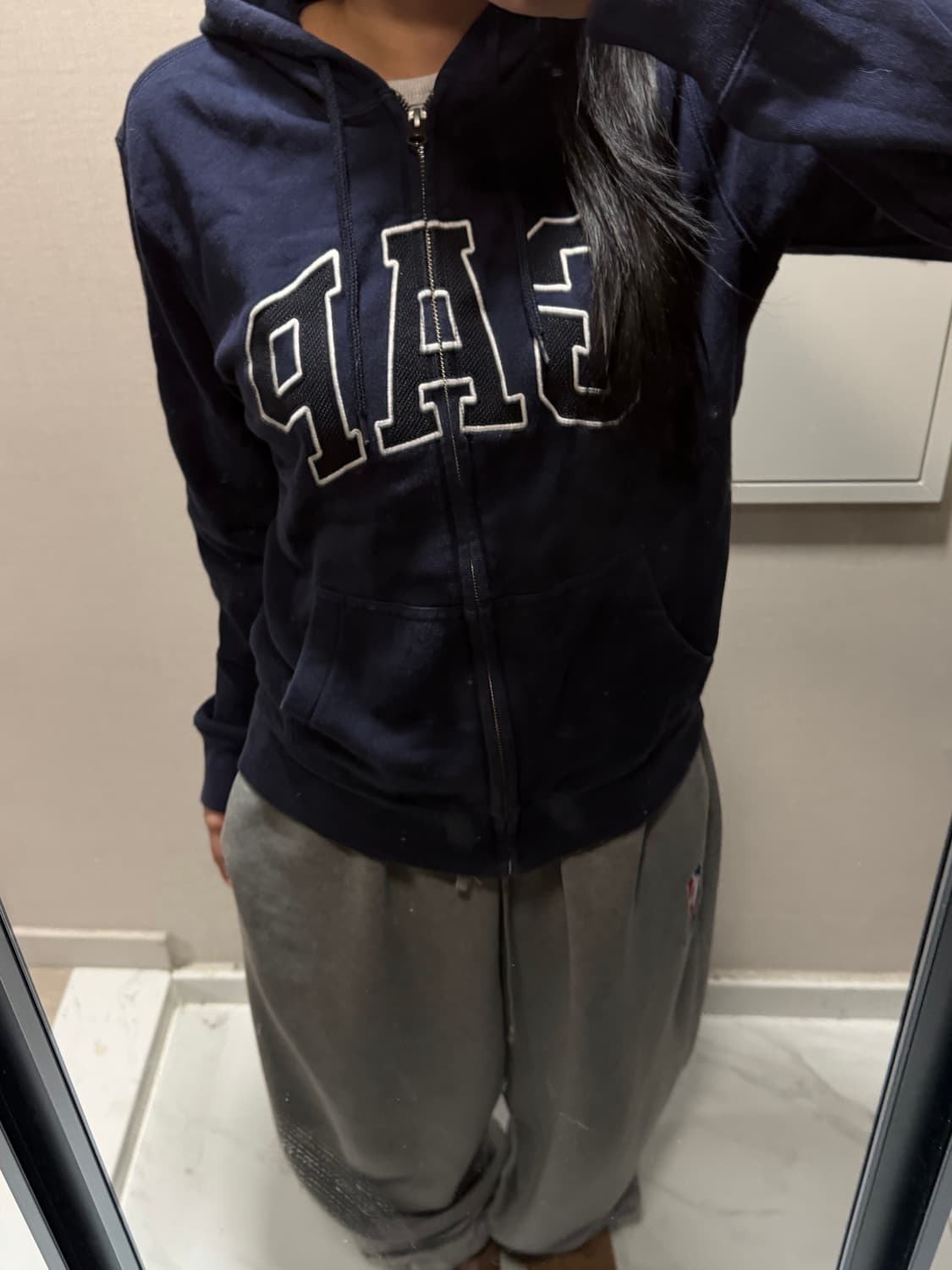 갭 네이비 후드집업 s 상품이미지1