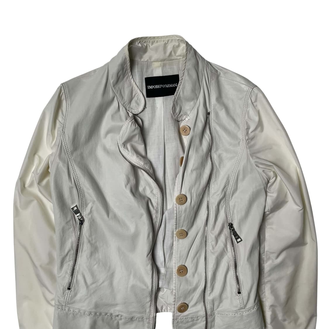 Emporio armani 나일론 레더 스티치 포인트 자켓 상품이미지2