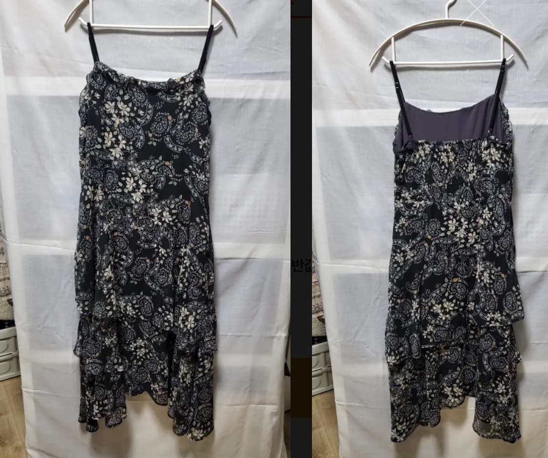 써스데이 쉬폰 페이즐리 뷔스티에 미디 원피스 상품이미지1