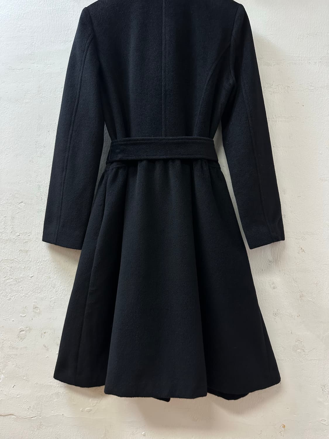 일본빈티지 Private Label 양모울 앙고라 플레어 블랙 코트  상품이미지7