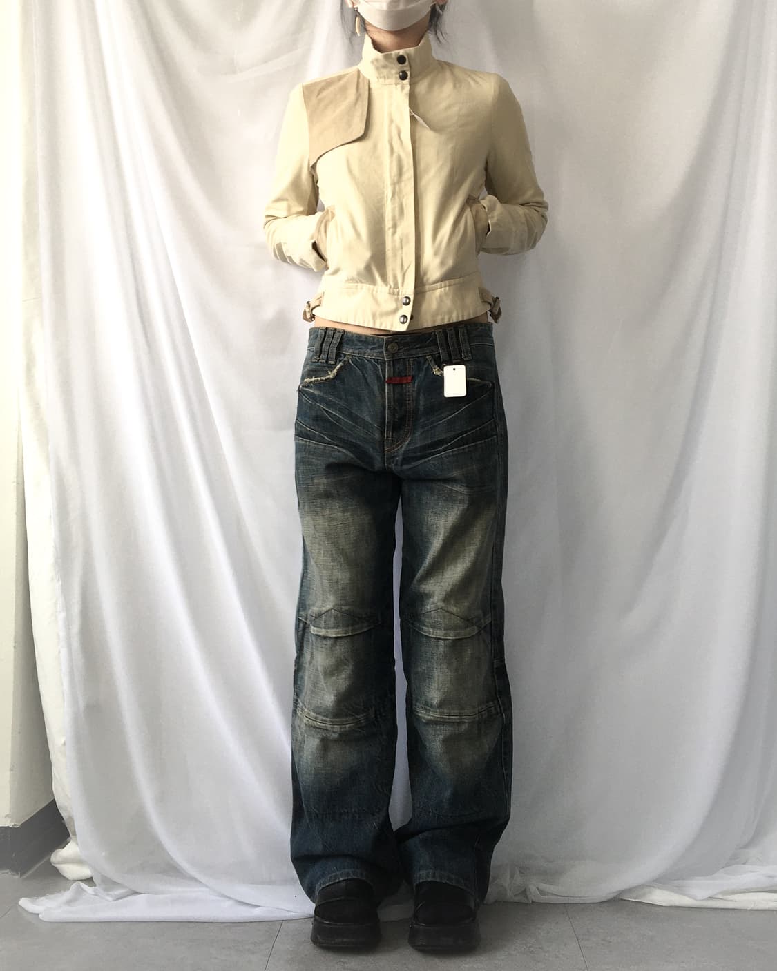 Cotton suede high neck jacket 상품이미지6