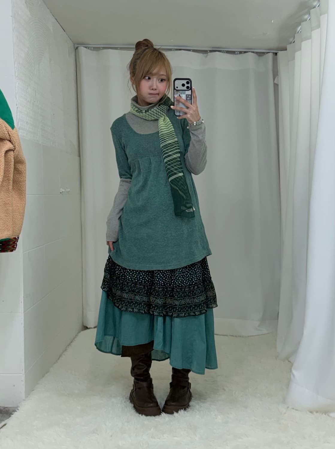 티티카카 플리스 히피 하구미 아오이유우 민트 코디세트 상품이미지3