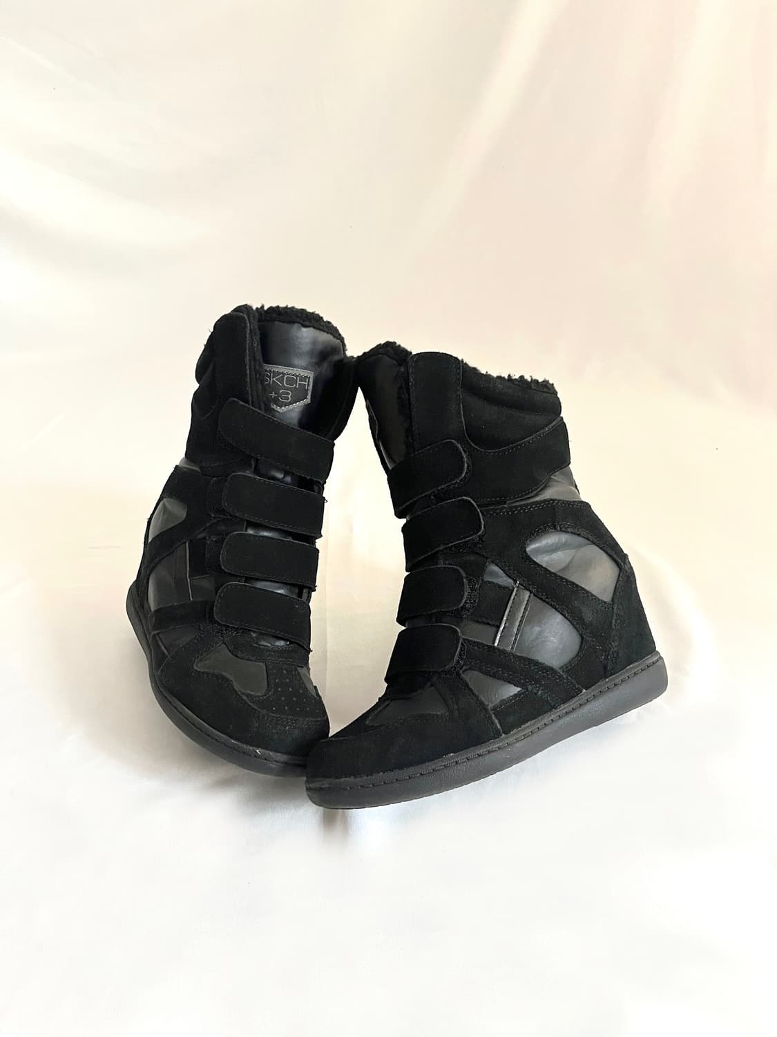 Skch 히든웨지힐 하이탑 미드 올블랙 상품이미지9