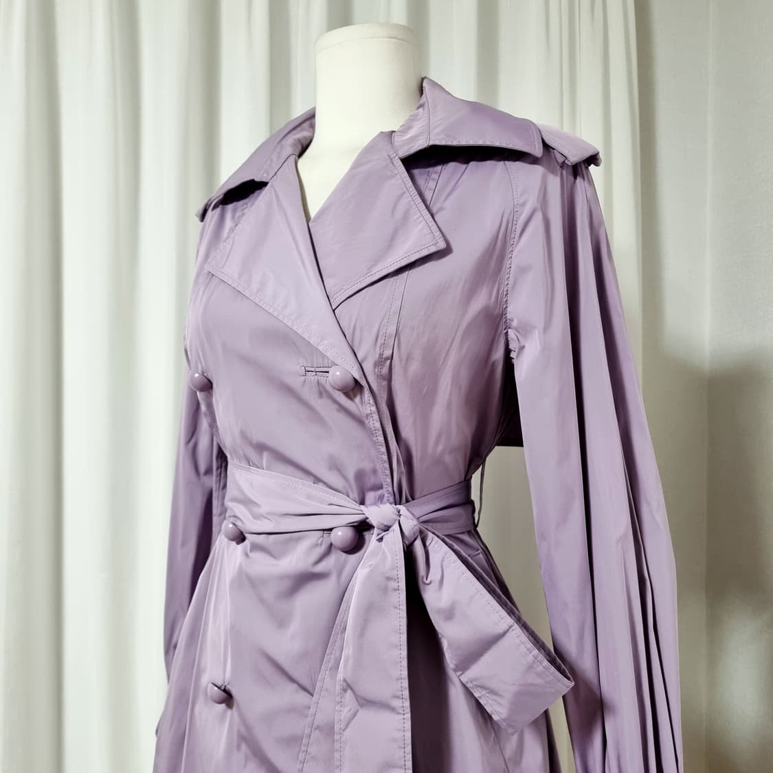 미샤 MICHAA 폴리나일론 벨티드 트렌치 코트 (55) 상태최상 상품이미지4