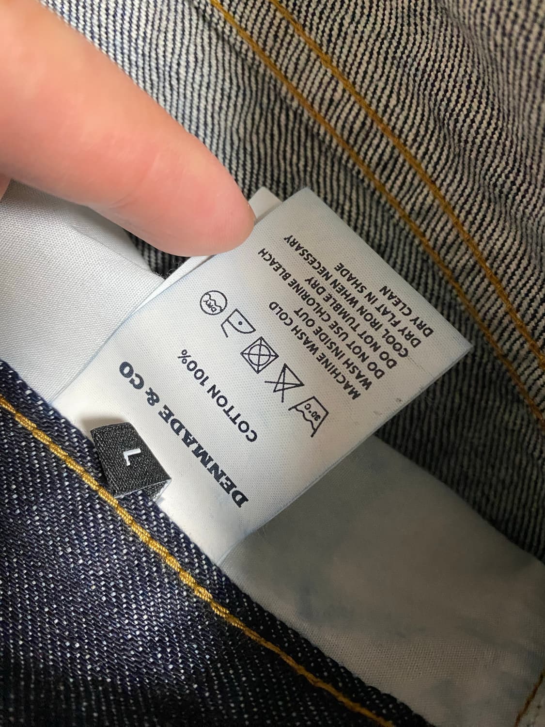 덴메이드 와이드 셀비지 데님 L 새상품 상품이미지3