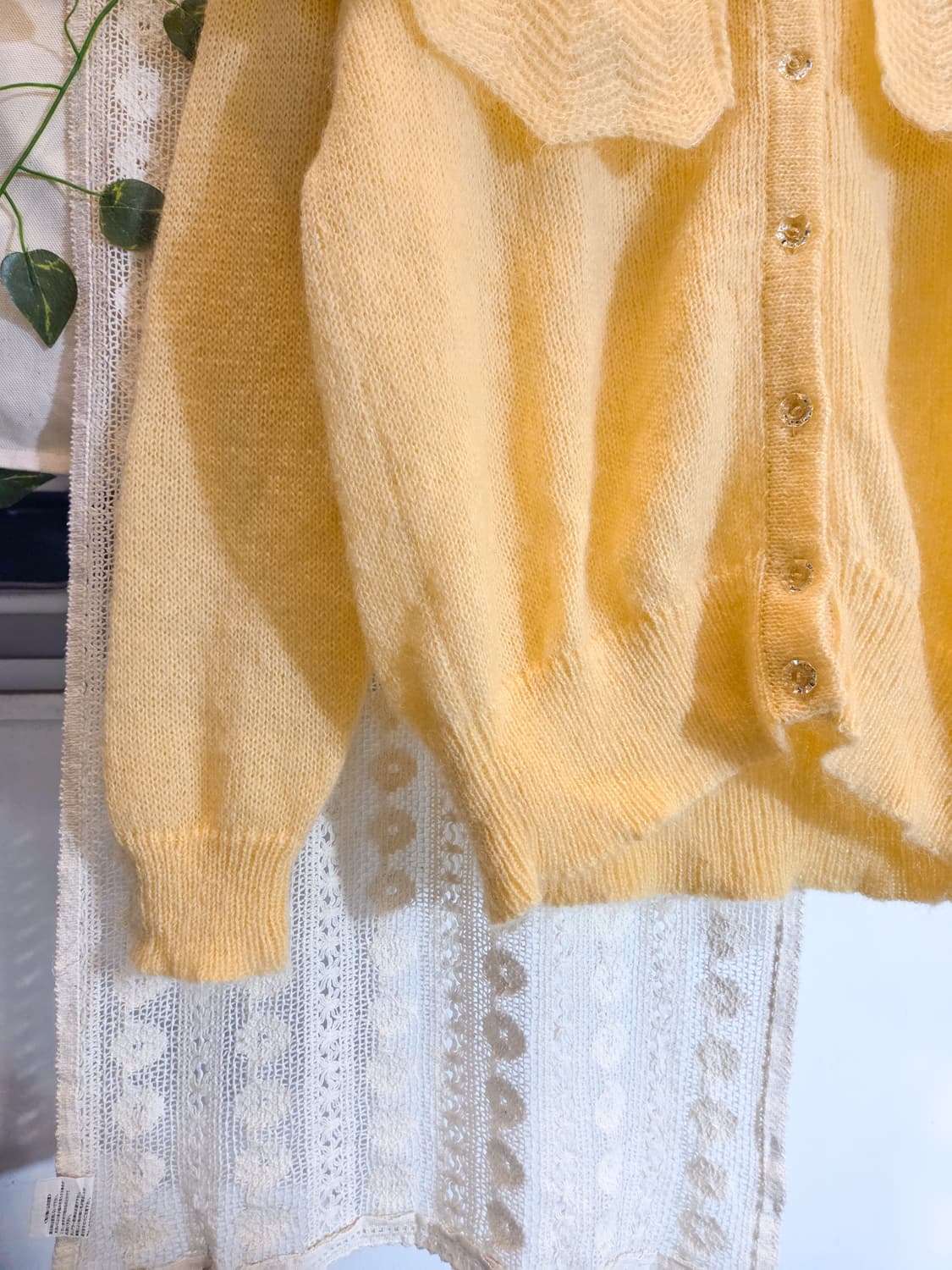 노랑 빅카라 가디건 상품이미지3