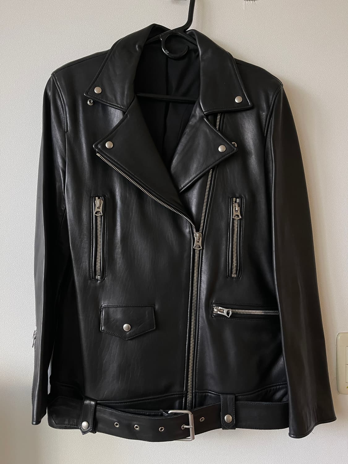 이태리 양가죽 소재 오버사이즈 바이커 자켓 상품이미지2