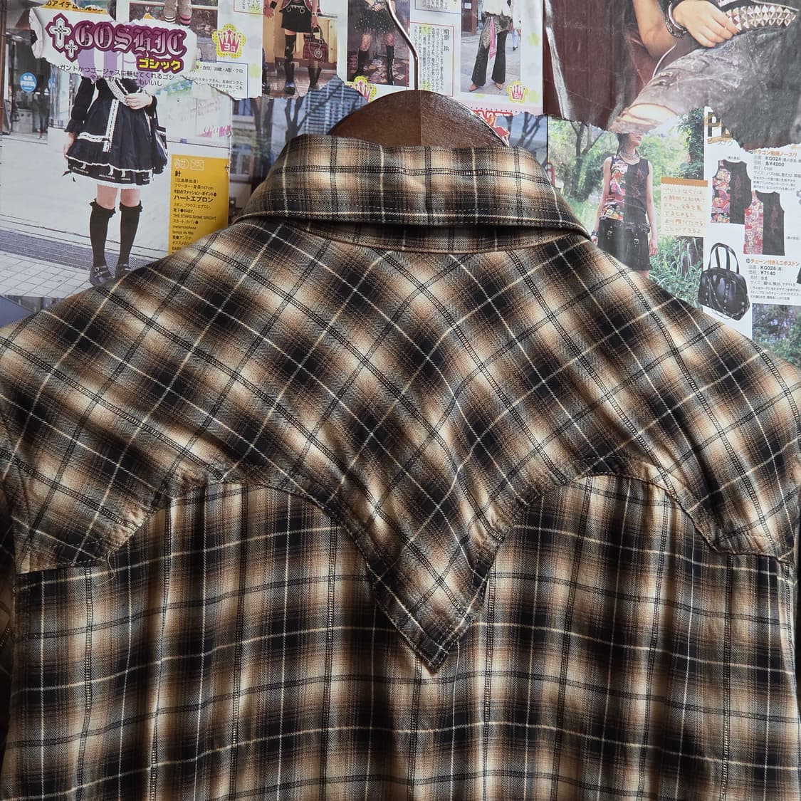 JPN 웨스턴 무드 글리터 체크 셔츠 상품이미지5