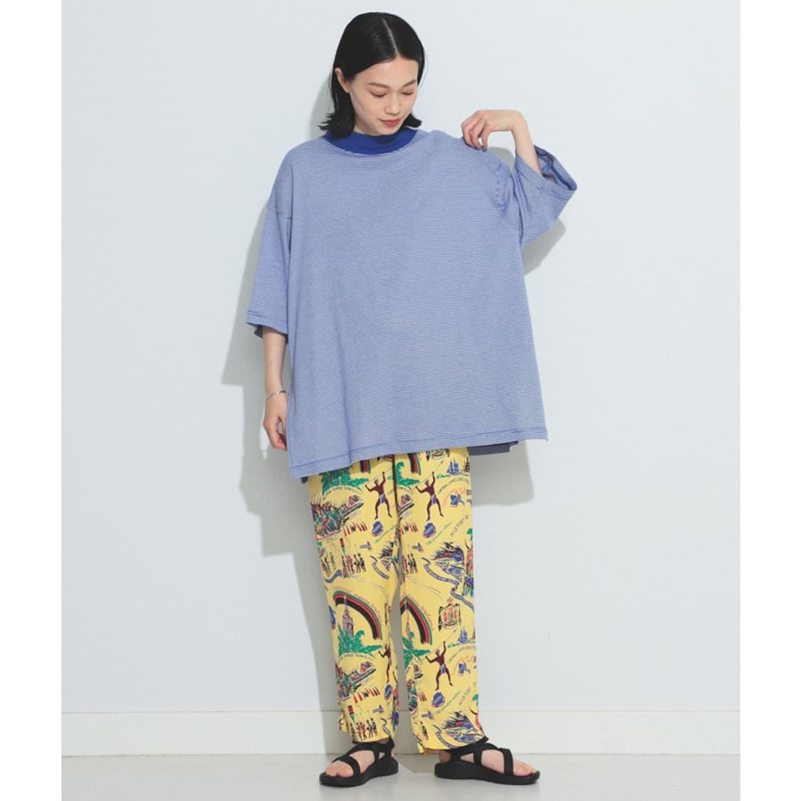 빔즈보이 BEAMS BOY Rib Big Mockneck T-shirt 상품이미지6