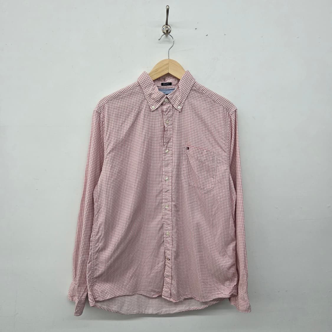 타미힐피거 깅엄 체크 셔츠 레드 남L 상품이미지1